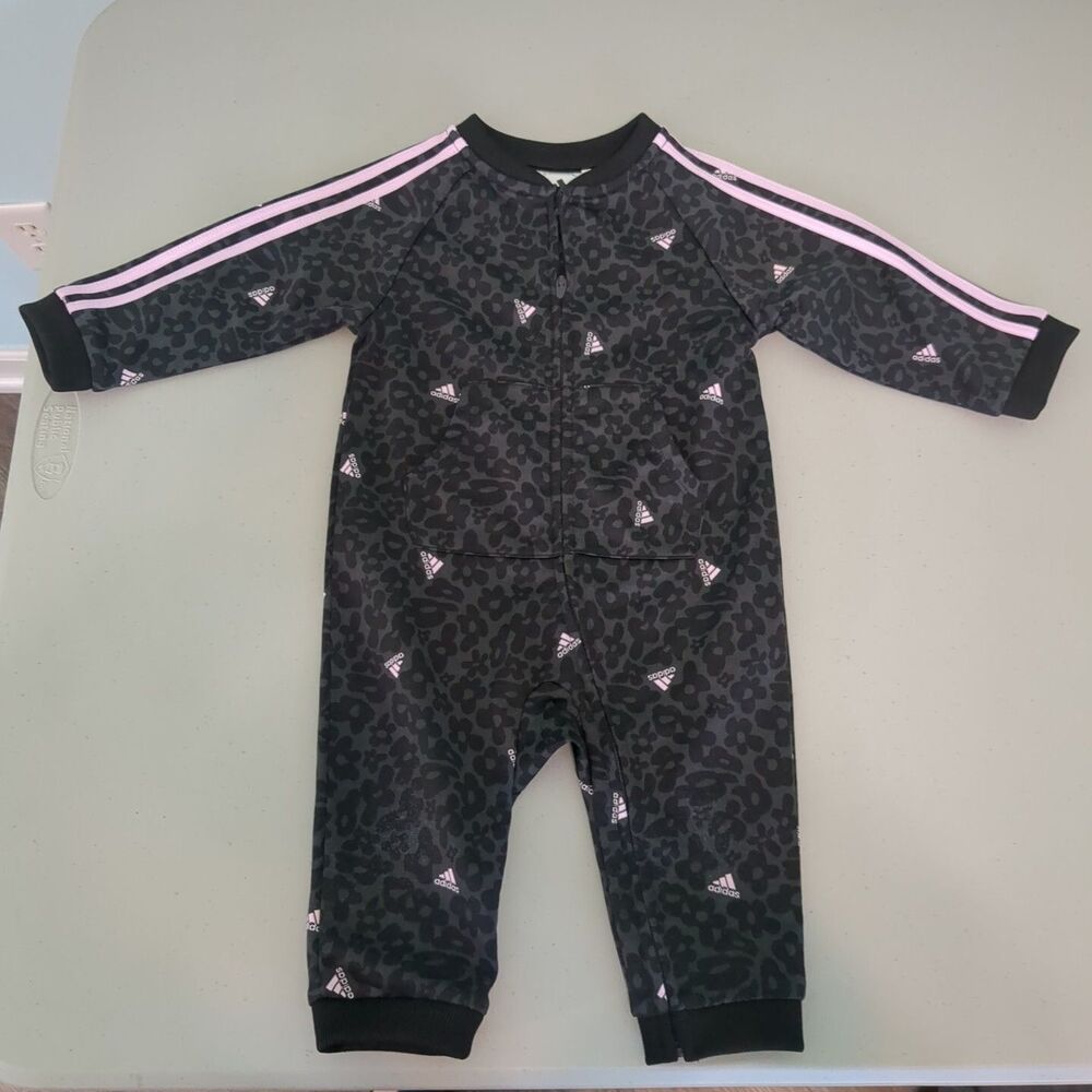 Adidas Baby Girls Infant One Piece Romper Black 9 Months